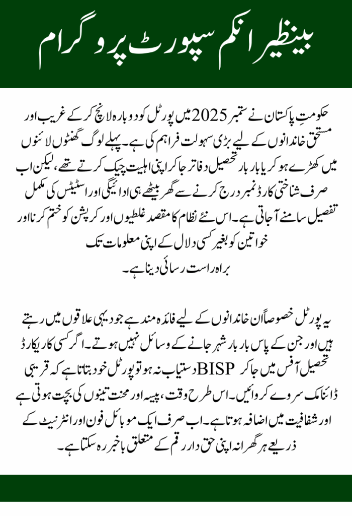 BISP 8171 Portal Re Launched September 2025 for Easy CNIC Verification